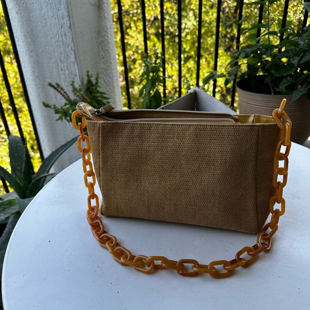 Stylish Tan Acrylic Chain Strap Women's Bag